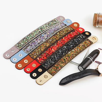 Flannelette Snap Bracelets BJEW-N0011-003A-1