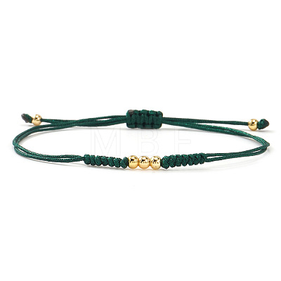 Stylish Unisex Round Brass Bead Braided Bracelets OJ1564-6-1