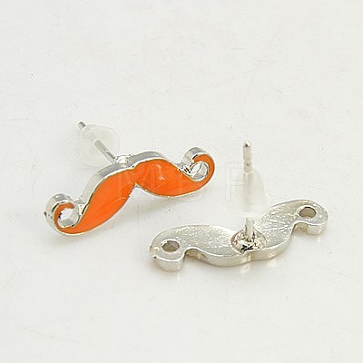 Fashion Moustache Ear Studs X-EJEW-G093-2E-1