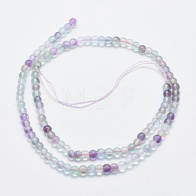 Natural Fluorite Beads Strands G-F547-38A-4mm-1
