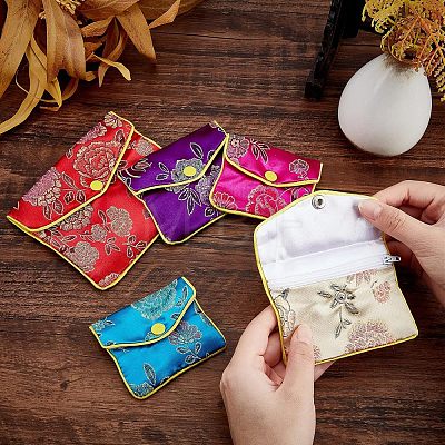 Embroidery Damask Cloth Pouches Set ABAG-NB0001-14-1