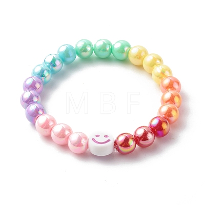 Opaque Acrylic Beads Stretch Bracelet Sets for Kids BJEW-JB06404-1