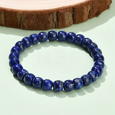 Grade AB+ Natural Lapis Lazuli Beads Stretch Bracelets BJEW-F523-06A-1