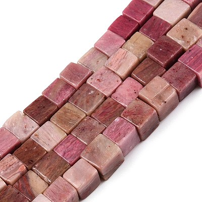 Natural Rhodonite Beads Strands G-T139-6x6-03-1