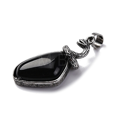 Natural Obsidian Pendants G-K338-42AS-01-1