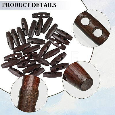 30Pcs Natural Wood Buttons FIND-GF0009-92A-1