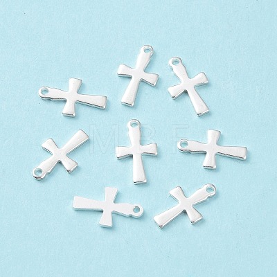 304 Stainless Steel Tiny Cross Charms STAS-L234-077S-1