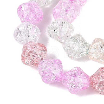 Transparent Crackle Glass Beads Strands GLAA-Q115-04A-01-1