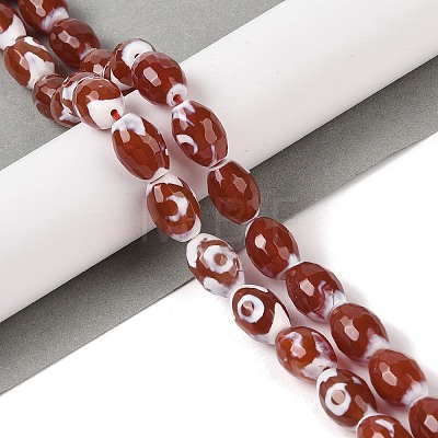 Natural Tibetan dZi Agate Beads Strands G-Q194-B02-01-1