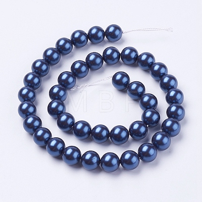 Shell Pearl Beads Strands X-BSHE-L035-8mm-I08-1