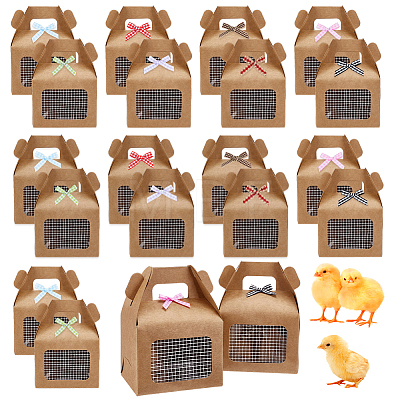 20Pcs Rectangle Kraft Paper Desserts Packing Tote Boxes CON-OC0001-84-1