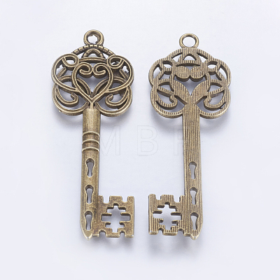 Tibetan Style Alloy Big Skeleton Key Pendants MLF9750Y-NF-1