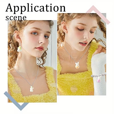 5Pcs 5 Styles Easter Opaque Resin Pendants RESI-YW0002-15-1
