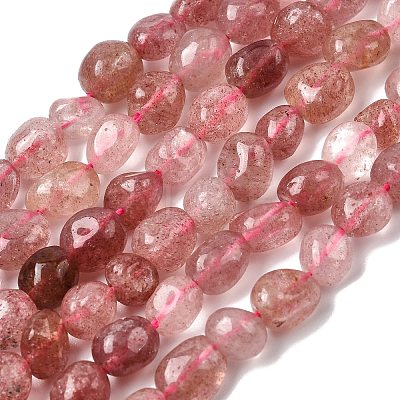 Natural Strawberry Quartz Beads Strands G-P601-A08-02-1