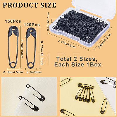 CRASPIRE 2 Boxes 2 Style Iron Safety Pins IFIN-CP0001-02A-1