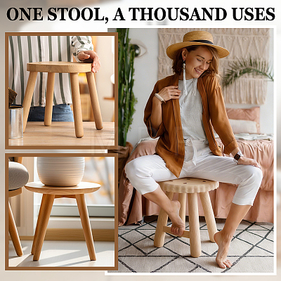 Wood Biscuit Stool AJEW-WH0596-917A-1