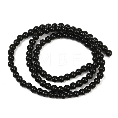 Natural Obsidian Round Beads Strands G-E329-4mm-37-1