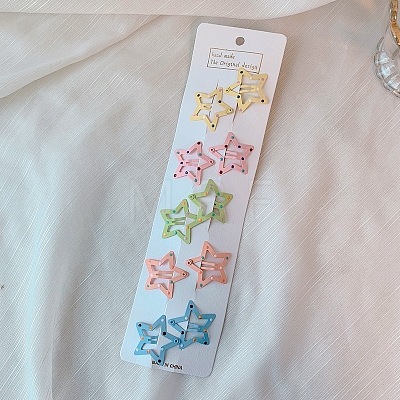 Polka Dot Star Shape Alloy Snap Hair Clips PW-WG52205-03-1