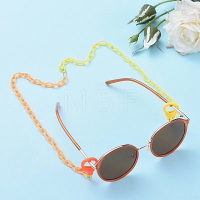 Personalized Two Tone ABS Plastic Cable Chain Necklaces X-NJEW-JN02825-02-1