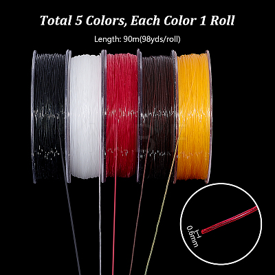 5 Rolls 5 Colors TPU Crystal Thread OCOR-PH0006-01-1