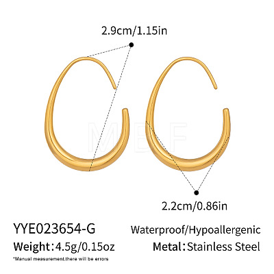 304 Stainless Steel Teardrop Dangle Earrings TS6139-1-1