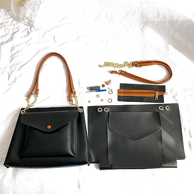 DIY PU Leather Lady Bag Making Kits PW-WG18199-02-1