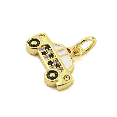 Rack Plating Brass Micro Pave Cubic Zirconia Pendants X-KK-U021-05G-1