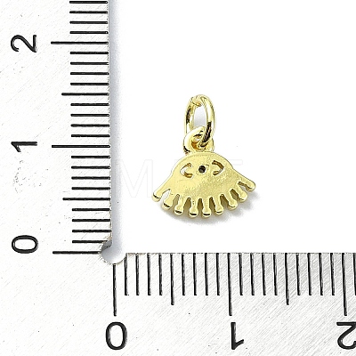 Eye Theme Brass Micro Pave Cubic Zirconia Charms KK-H475-58G-08-1