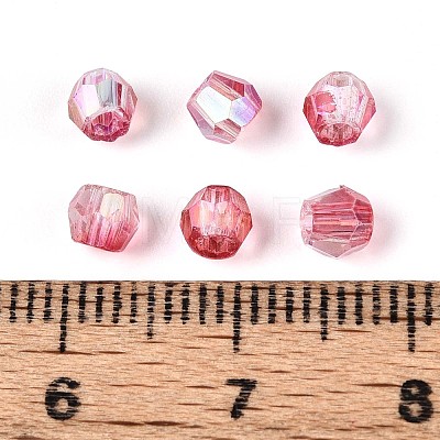 Transparent Spray Painted Glass Beads EGLA-N018-4mm-07-1