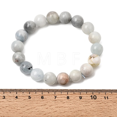10MM Natural Aquamarine Round Beaded Stretch Bracelets for Women GG-CBA6C75-A01-10mm-1