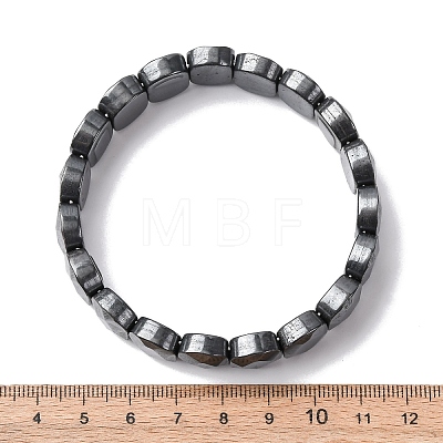 Oval Non-magnetic Synthetic Hematite Beads Stretch Bracelets for Unisex BJEW-Z149-05A-1