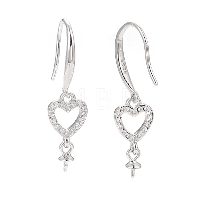 Rhodium Plated 925 Sterling Silver Earring Hooks STER-D035-30P-1