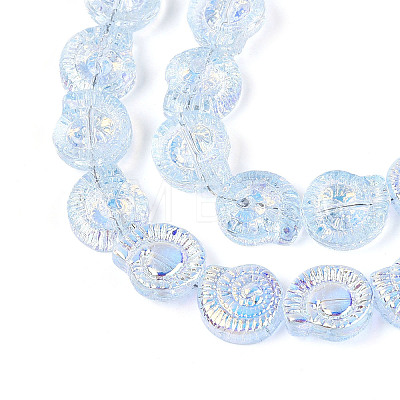 Electroplate Transparent Glass Beads Strands EGLA-S190-05H-1