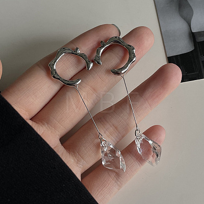 Alloy & Glass Cuff Earrings WG972F7-01-1