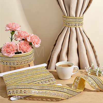 5 Yards Ethnic Style Embroidery Polyester Ribbons OCOR-GA0003-10-1