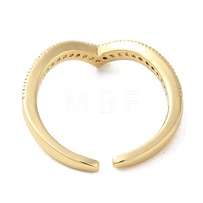 Brass Micro Pave Cubic Zirconia Cuff Rings RJEW-E295-49G-1