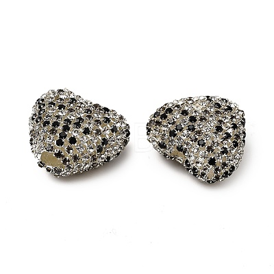 Sparkling Acrylic Heart Beads with Rhinestone Embellishment LS-OACR-NH0001-02B-06-1
