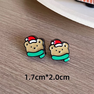 Christmas Theme Resin Stud Earrings FS-WG62E75-03-1