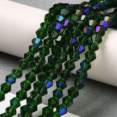 Transparent Electroplate Glass Beads Strands EGLA-A039-T2mm-L25-1