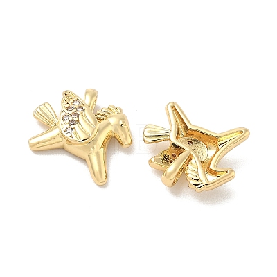 Brass Micro Pave Cubic Zirconia Charms KK-B166-07G-1