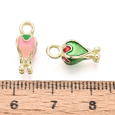 Rack Plating Alloy Enamel Charms PALLOY-N181-27KCG-1