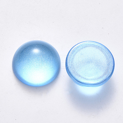 Transparent Spray Painted Glass Cabochons GLAA-S190-013C-D01-1