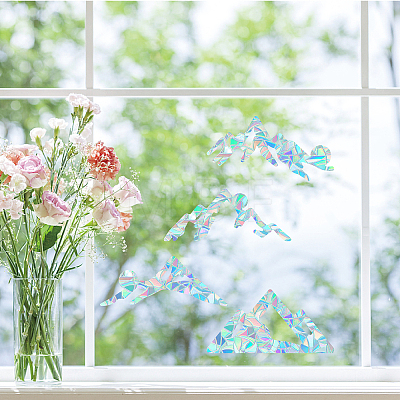 16 Sheets Waterproof PVC Colored Laser Stained Window Film Static Stickers DIY-WH0314-083-1