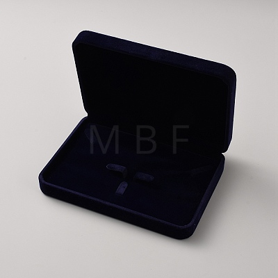 Rectangle Velvet Jewelry Set Gift Boxes AJEW-WH0609-875A-1