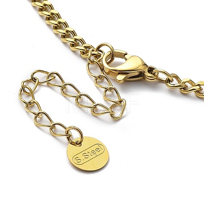 Ion Plating(IP) 304 Stainless Steel Curb & Dapped Chains Layered Necklaces NJEW-C012-02G-1