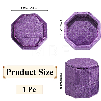 Velvet Cover Plastic Couple Ring Box VBOX-WH20003-001K-1