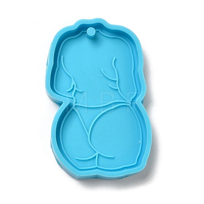 Mother's Day Girl's Back Silicone Pendant Molds AJEW-M221-02A-1