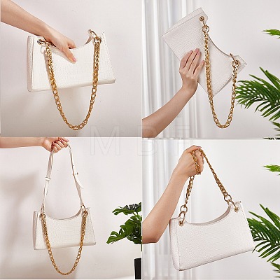 4Pcs 2 Styles Aluminum Chain Bag Strap AJEW-SZ0001-69-1