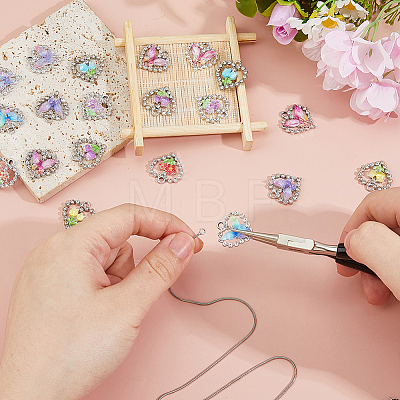 20Pcs 10 Styles Alloy Glass Pendants DIY-HS0002-04-1