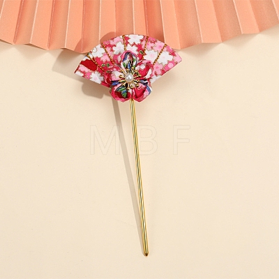 Flower Fan Cloth Hair Sticks PW-WG5DC28-13-1